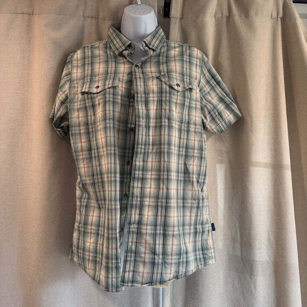KUHL Plaid Short Sleeve Button Up‎ Shirt Men Casual Outdoor Adventure Size Small